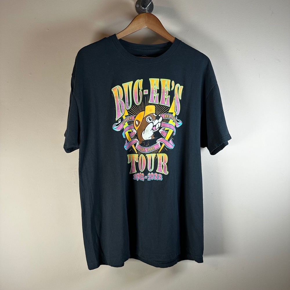 Buc-ee's Tour T-Shirt 1982-2022 XL Black Beaver Texas in Souvenir‎
